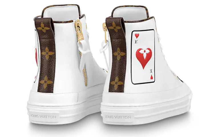 (WMNS) LOUIS VUITTON Stellar Ankle Sneakers 'White Poker with Back Monogram' 1A8MR6