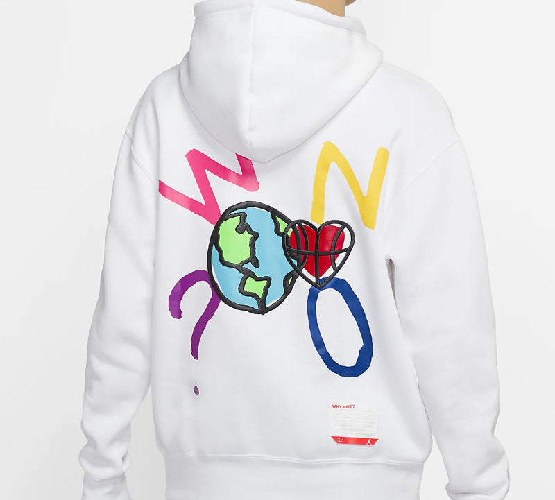 Air Jordan Why Not Printing Pattern Fleece Pullover White CW4255-100