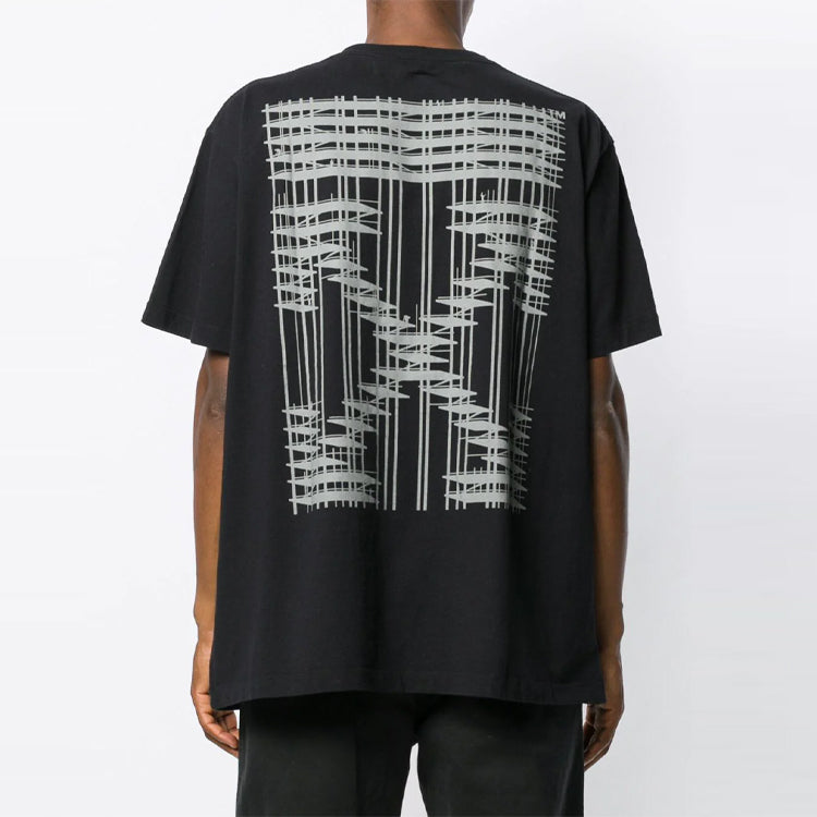 Off-White Logo Printing Short Sleeve Black T-Shirt OMAA038E191850041091