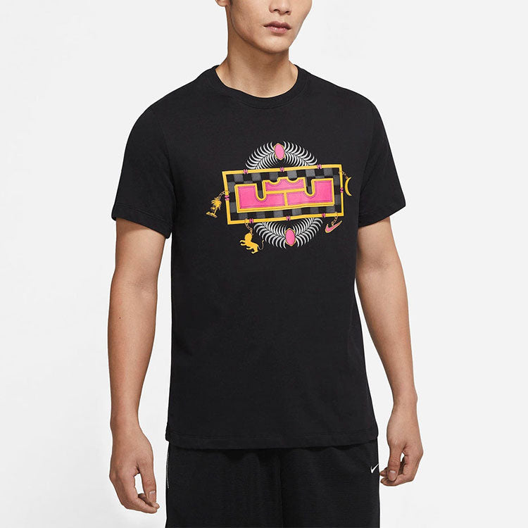 Nike LeBron Pattern Printing Round Neck Short Sleeve Black DN2902-010