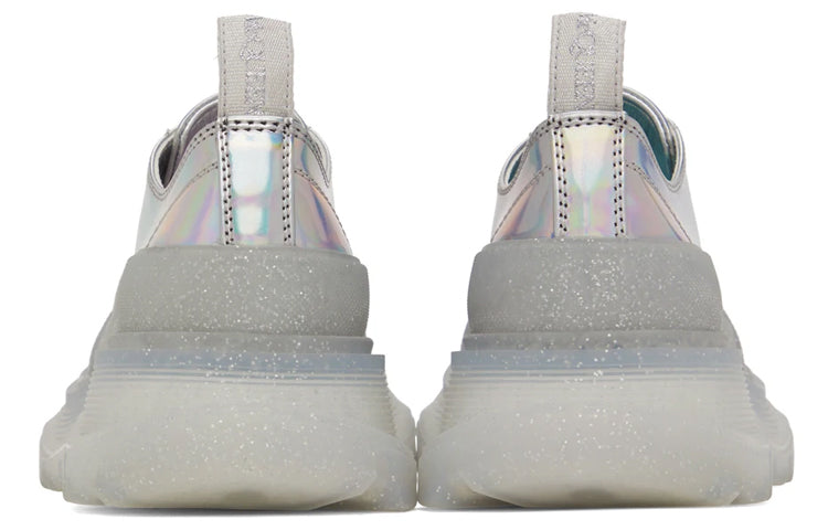 (WMNS) Alexander McQueen Tread Slick Iridescent Sparkle Translucent Sneaker 'Silver Grey' 697079W4T718294