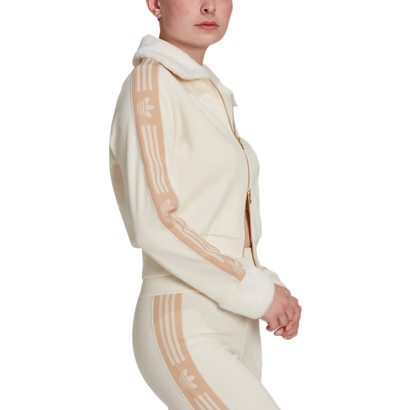 (WMNS) adidas Ski Chic Rib Track Jacket Asia Sizing 'Beige' IA3913