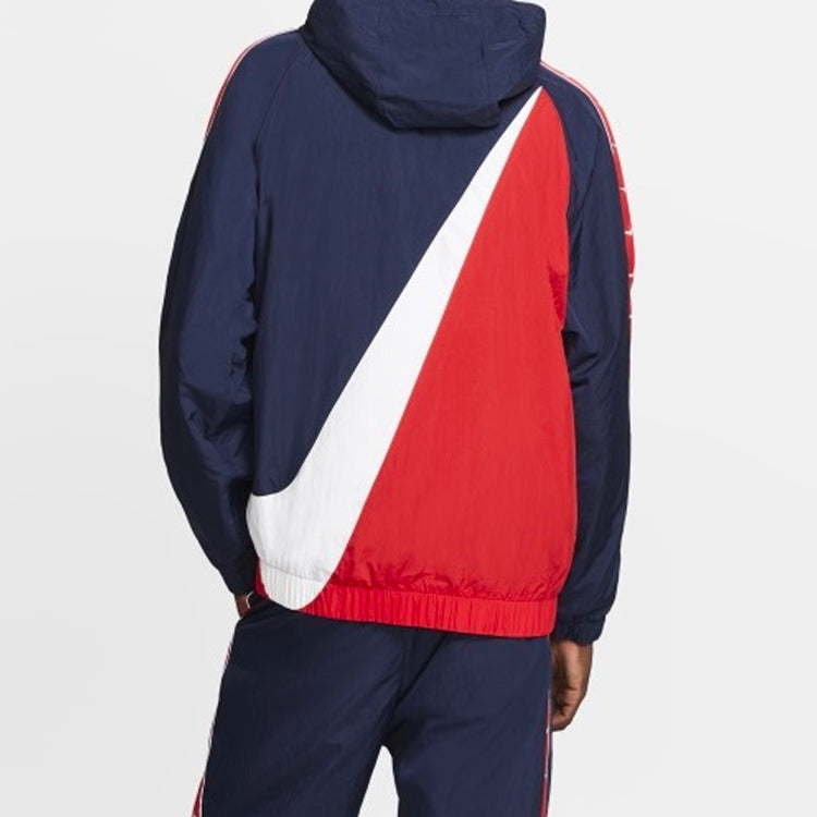 Nike Sportswear Big Swoosh Hooded Long Sleeve Color Block Jacket Cd0420-451 Colorblock CD0420-451