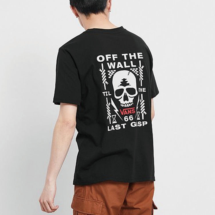Men's Vans Casual Sports Skeleton Printing Short Sleeve Black VN0A48B2BLK