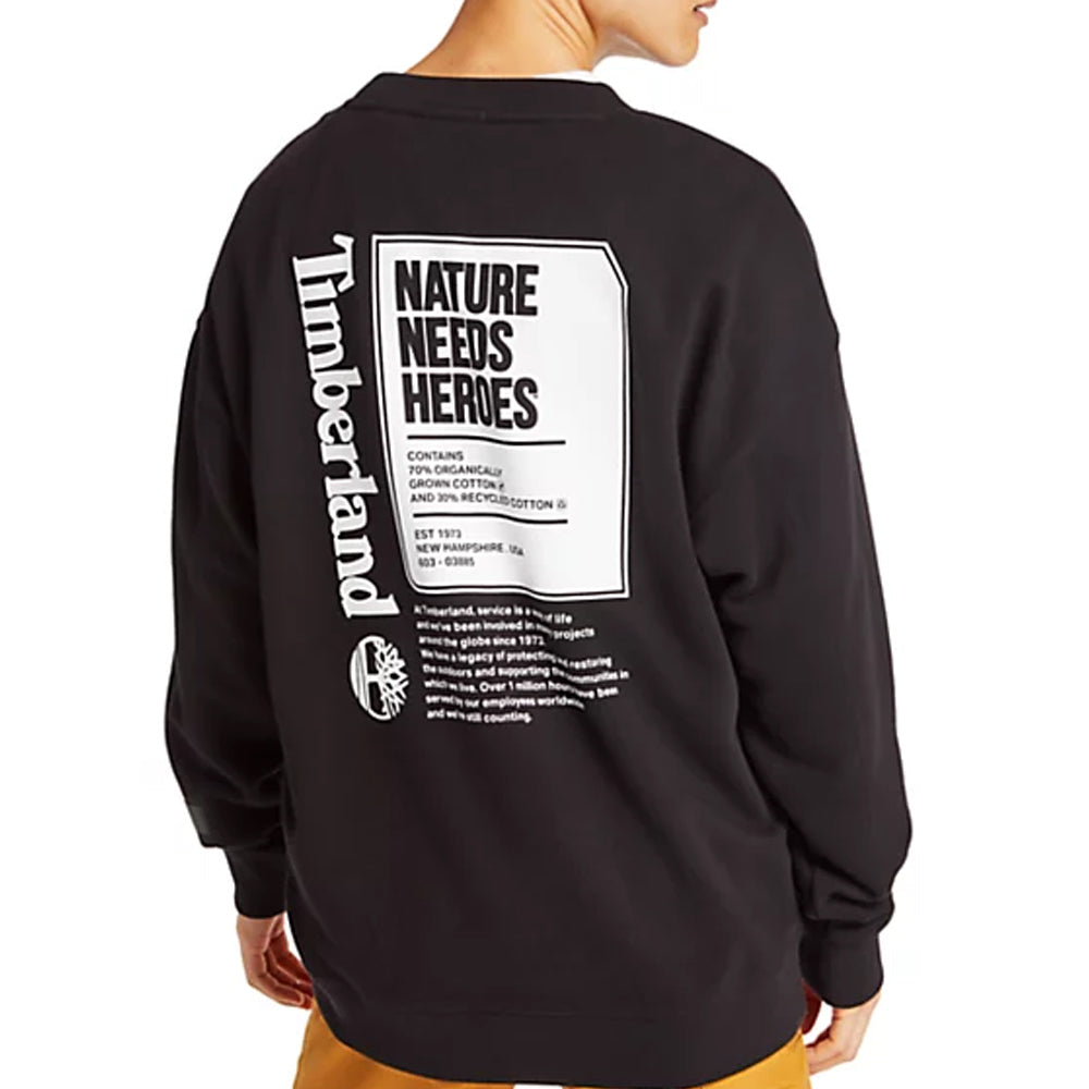Men's Timberland Back Large Logo Printing Sports Black A1ZYH001