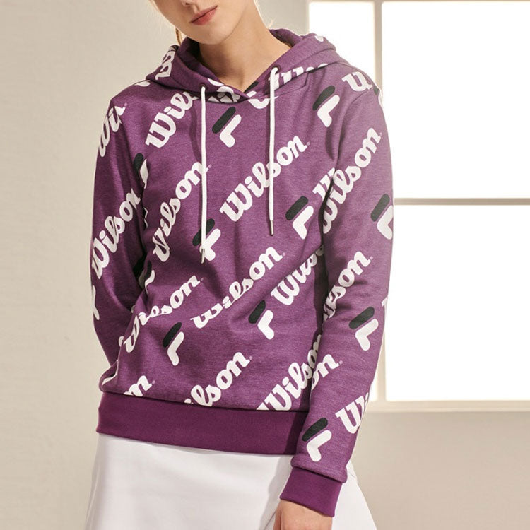 (WMNS) FILA x Wilson Knitting Hoodie Purple A11W043246F-PU