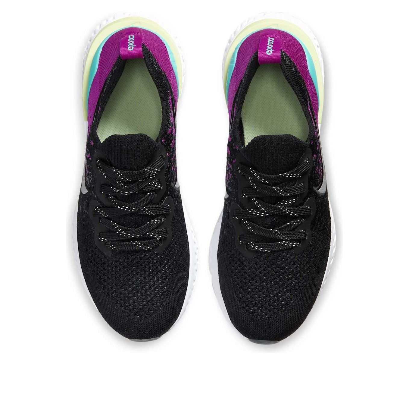 (GS) Nike Epic React Flyknit 2 'Black Vivid Purple Aurora' AQ3243-008