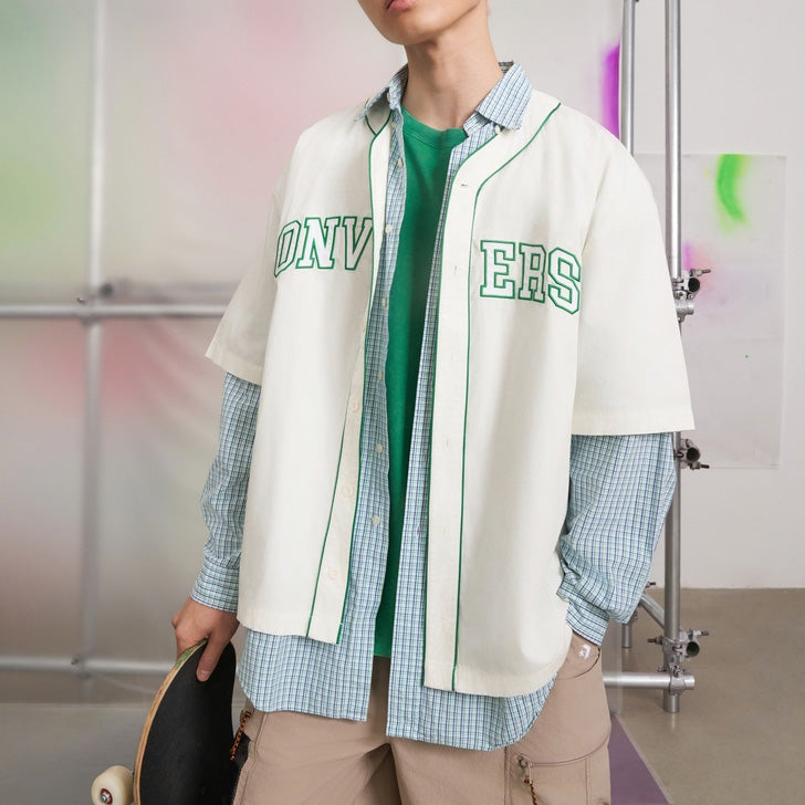 Converse Baseball Jersey Shirt Asia Sizing 'White' 10027220-A01