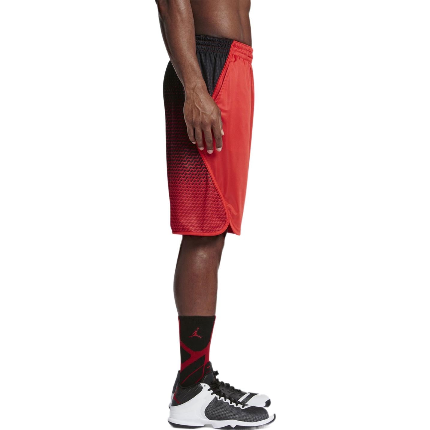 Men's Air Jordan Contrasting Colors Gradient Straight Sports Basketball Shorts Red 'Light Crimson Black' 800921-696