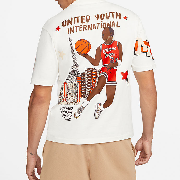 Air Jordan x Maison Chateau Rouge Crossover Tee 'White Red Brown' DJ9767-133