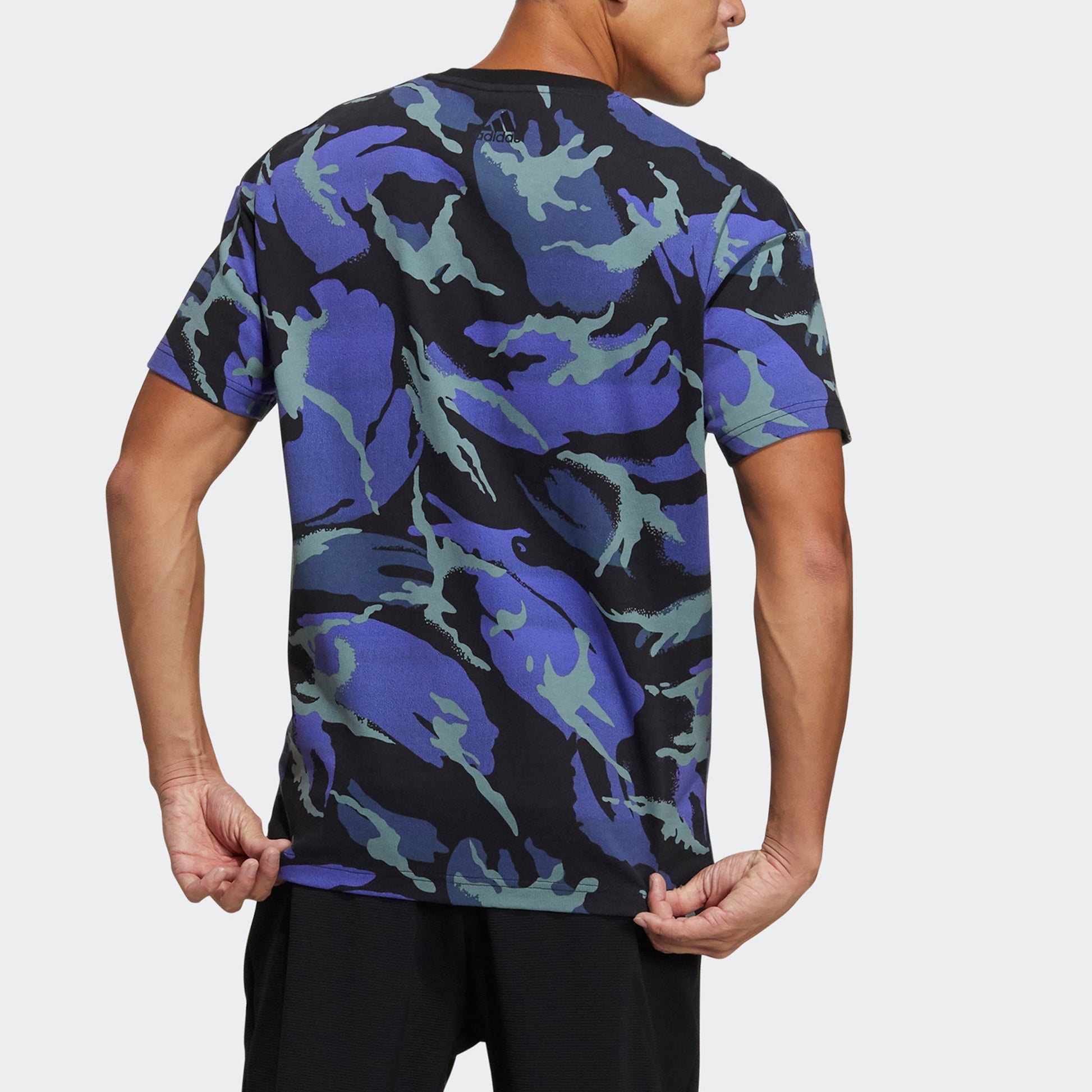 adidas Ub Gfx T Aop Sports Camouflage Printing Short Sleeve Blue GP0882