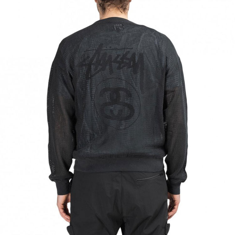 Stussy Pig. Dyed Cotton Mesh Crew 'Black' 1140210