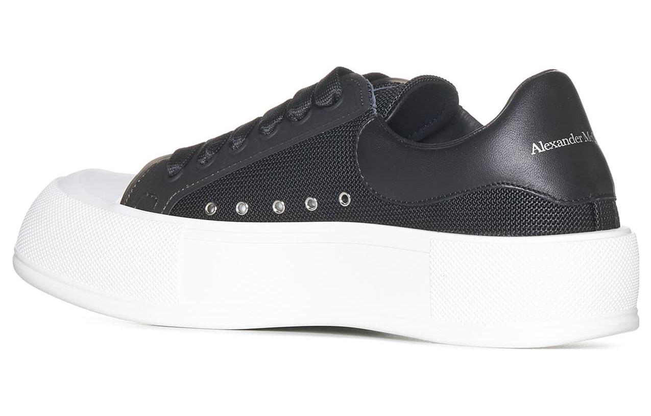 Alexander McQueen Deck Lace Up Plimsoll Sneakers 'Core Black White' 711098W4UB31000