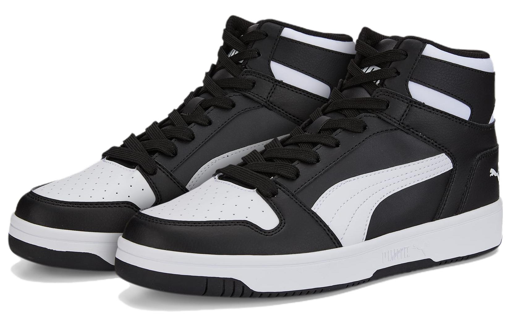 PUMA Rebound Layup High Top Sneakers 'Black White' 386438-01