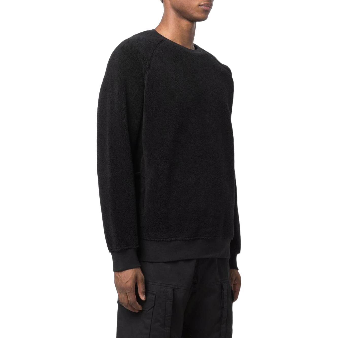 STONE ISLAND Fleece Crewneck Sweatshirt 'Black' 751560234-V0029