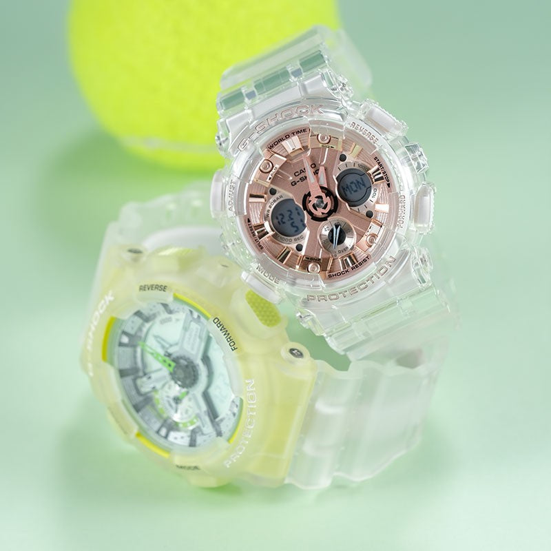 CASIO G-Shock Analog-Digital 'White' GA-110LS-7A&GMA-S120SR-7A