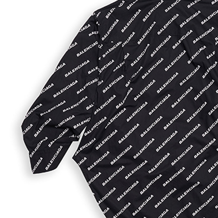 (WMNS) Balenciaga Typo Logo-Print Long Sleeve Shirt 'Black' 671663TLLJ11070