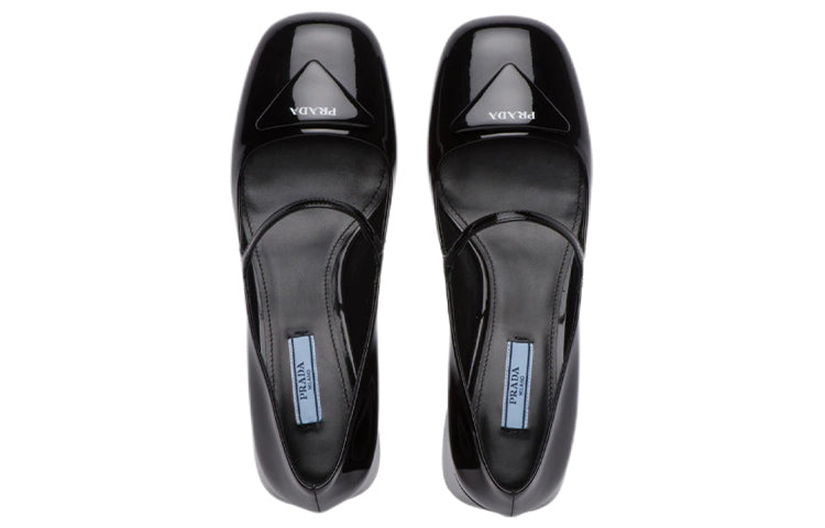 (WMNS) PRADA Patent Logo Mary Jane Shoes 'Black' 1I768M_069_F0002_F_045