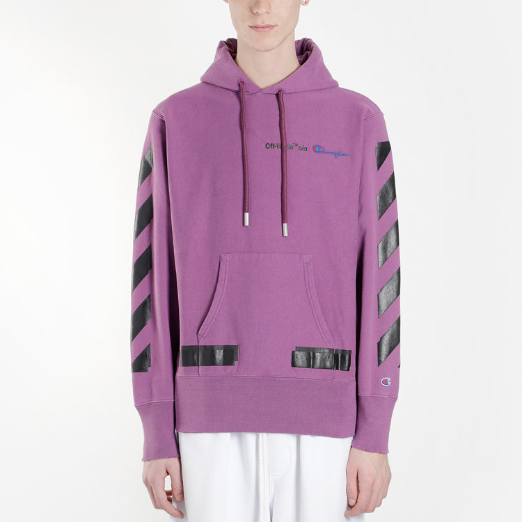 (WMNS) Off-White x Champion logo Sweater Purple OMBB027S188750502910