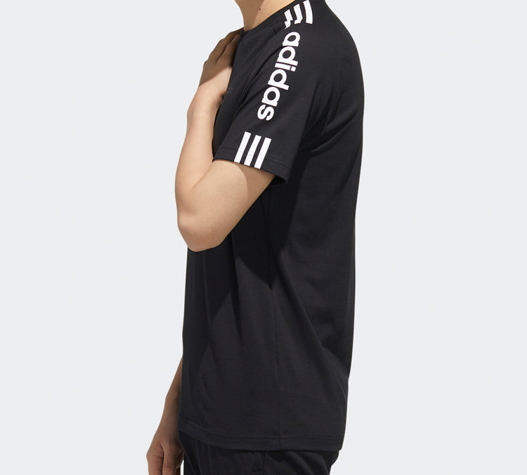 Men's adidas neo Round Neck Short Sleeve Black T-Shirt FP7475