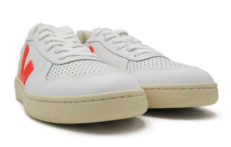 Veja V-10 Leather 'White Orange Fluo Combalt' VX022136