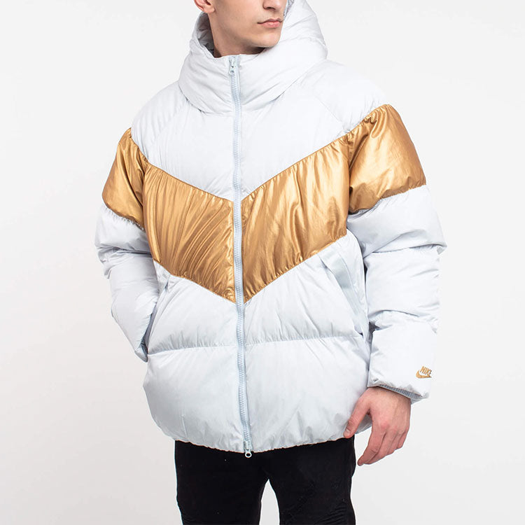 Men's Nike Casual Sports Hooded With Down Feather White Jacket CT0489-043