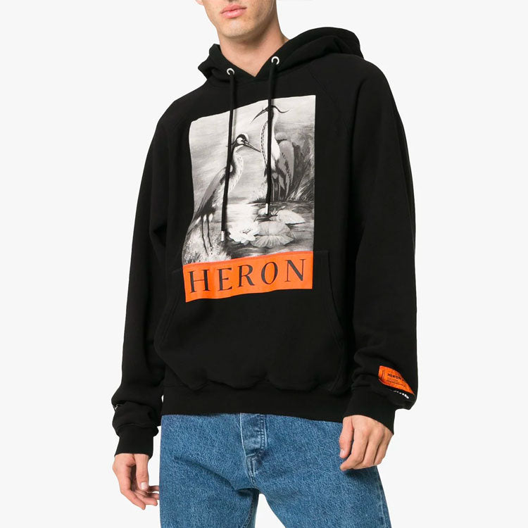 HERON PRESTON SS21 Herons Popover Hoodie 'Black Multi-color' HMBB001F186010151088