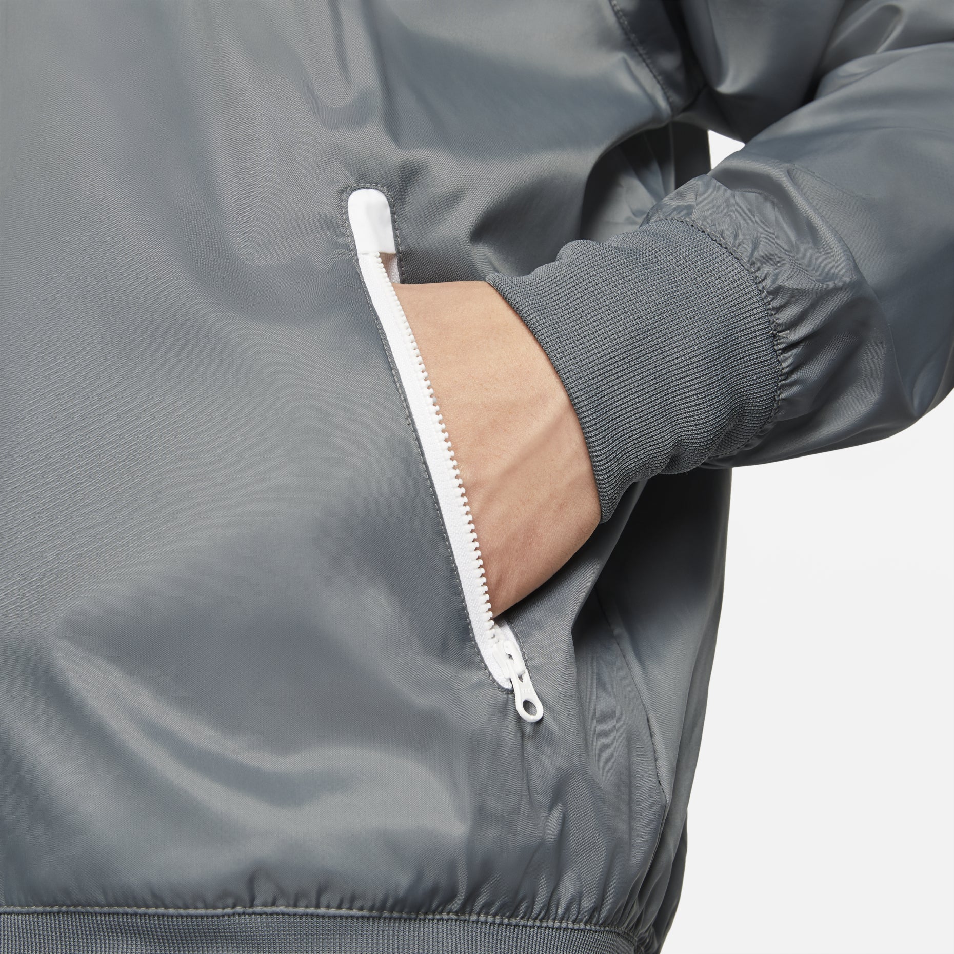 Nike Sportswear Windrunner Sports Training hooded Woven Jacket Gray White DA0002-084
