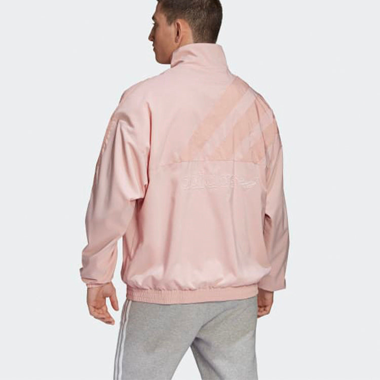 adidas originals logo Printing Stand Collar Sports Jacket Pink GL6158