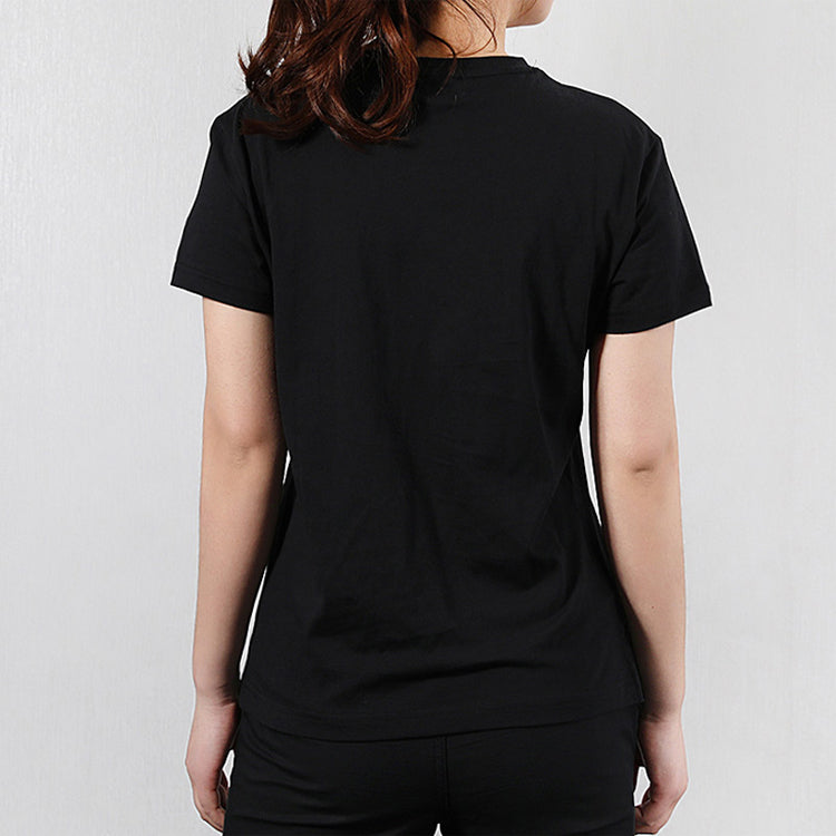 (WMNS) PUMA Classics Logo Short Sleeve TEE Black/Gold 579406-83