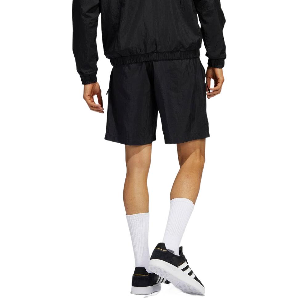 adidas Solid Color Elastic Waistband Sports Shorts Black HA1292