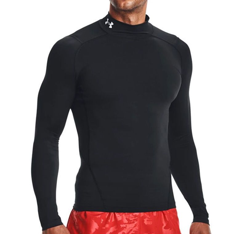 Under Armour HeatGear Compression Mock T-Shirt 'Black White' 1369606-001