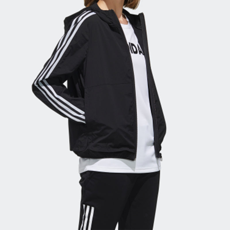 (WMNS) adidas Sports Hooded Jacket Black FN2262