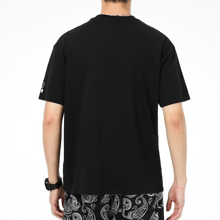 Air Jordan Milwaukee Bucks Basketball Sports Printing Round Neck Short Sleeve Black DA6515-010