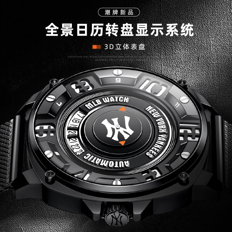 Men's MLB Automatic Mechanical Watch Hollow Out waterproof Black MLB-JX001-1
