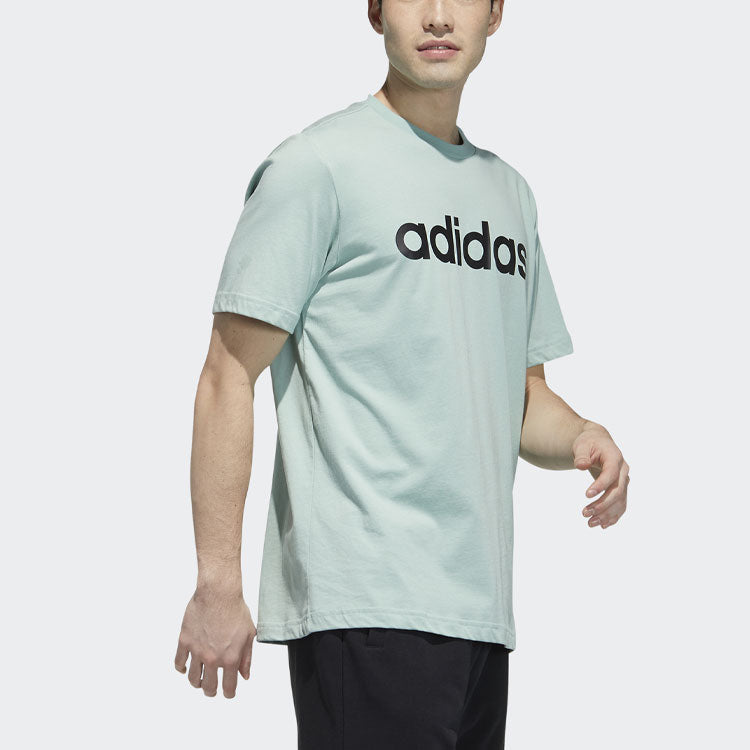 adidas neo Logo Printing Sports Round Neck Short Sleeve Green GP4903