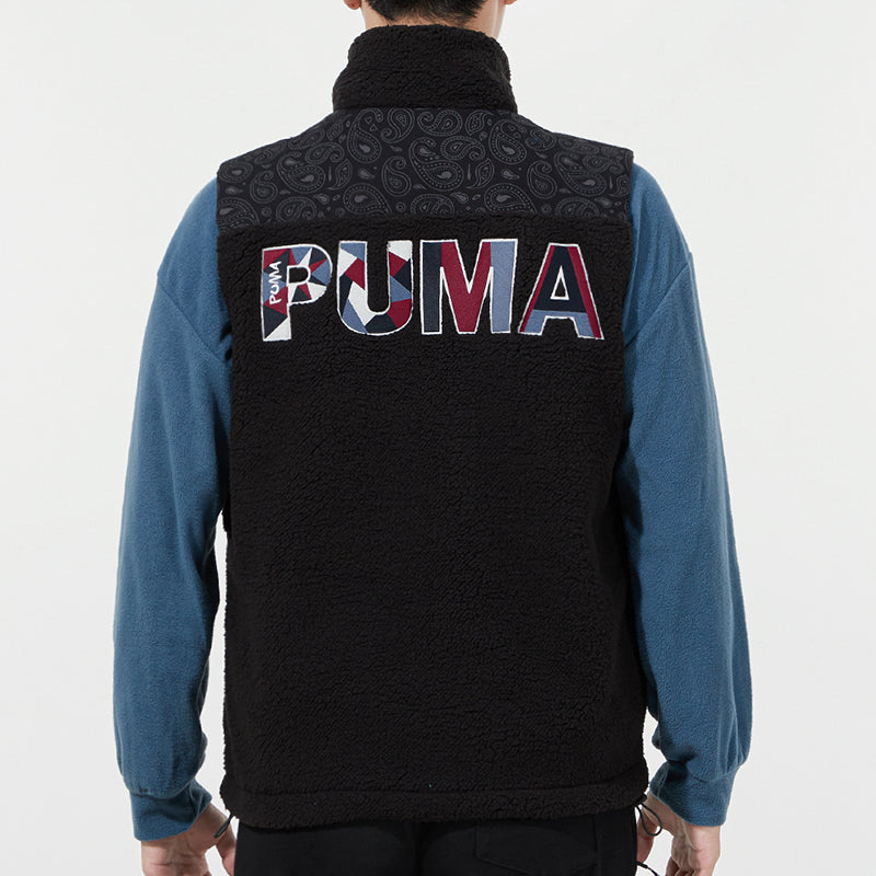 PUMA Paisley Woven Sherpa Vest 'Black' 534977-01