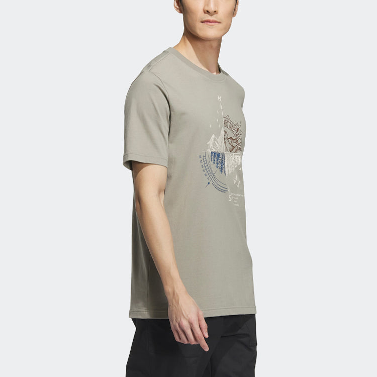 adidas Short Sleeve Mountain Graphic T-shirt 'Silver Pebble' IT8847