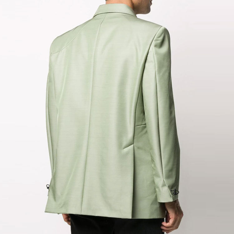 Off-White Contour Solid Color Jacket Loose Fit Green OMEF055S20H770204600