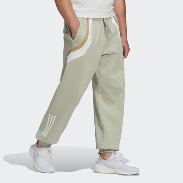 Men's adidas Contrasting Colors Pattern Lacing Casual Sports Pants/Trousers/Joggers Green HP1892