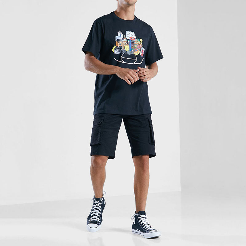 Converse Throwback T-Shirt Asia Sizing 'Black' 10023259-A01