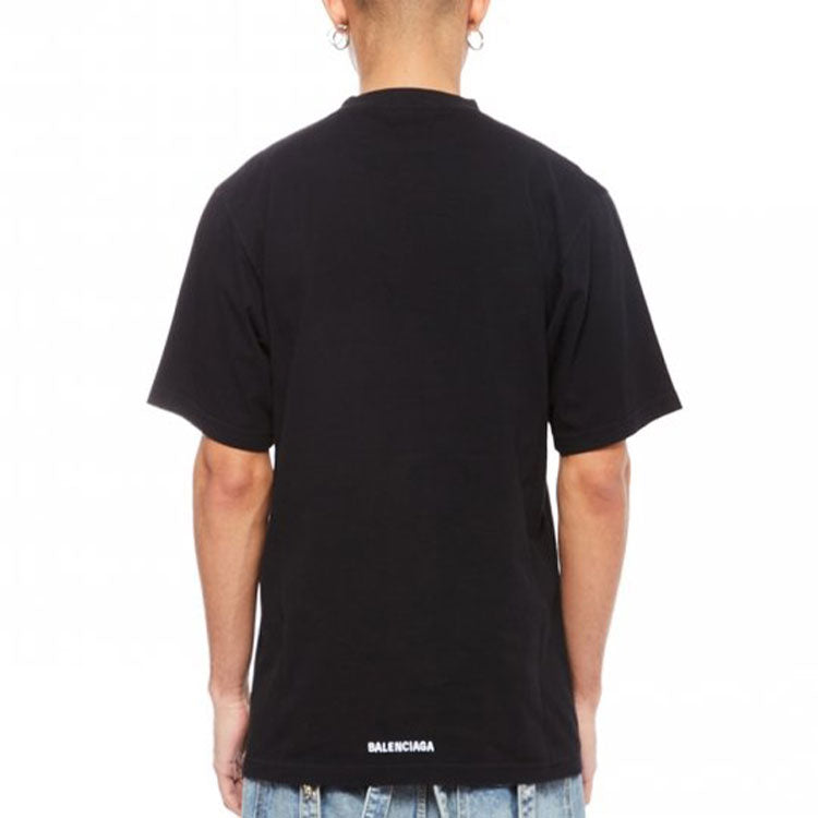 Balenciaga Back Hem Long T-Shirt Boxy Fit 'Black' 681045TLVH91070
