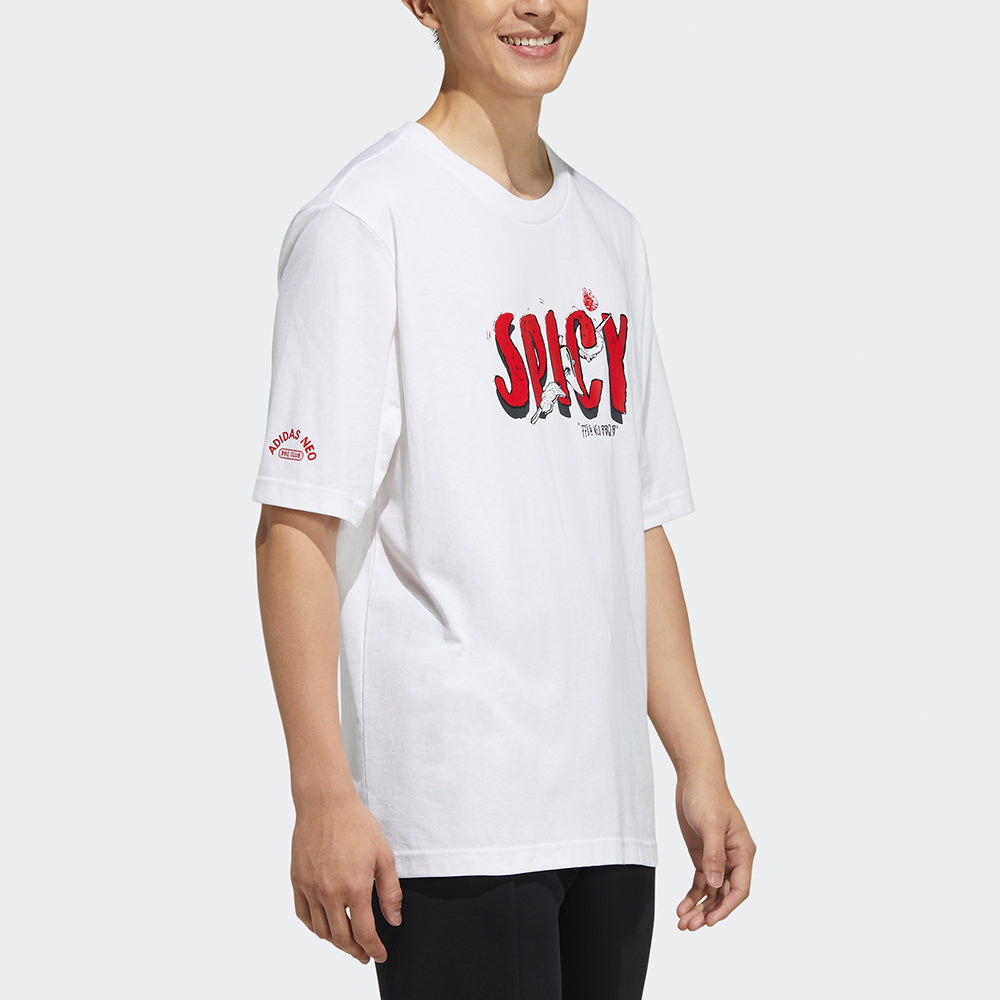adidas neo M May Love Tee Subject Printing Loose Sports Short Sleeve White H61999