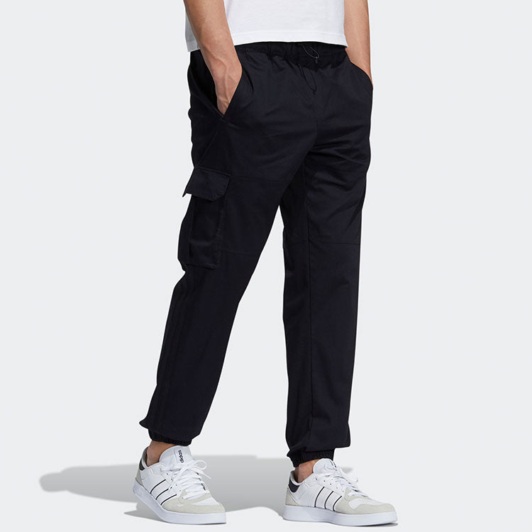 Men's adidas neo Sw Wvn Tp Big Pocket Bundle Feet Sports Pants/Trousers/Joggers Black H45221