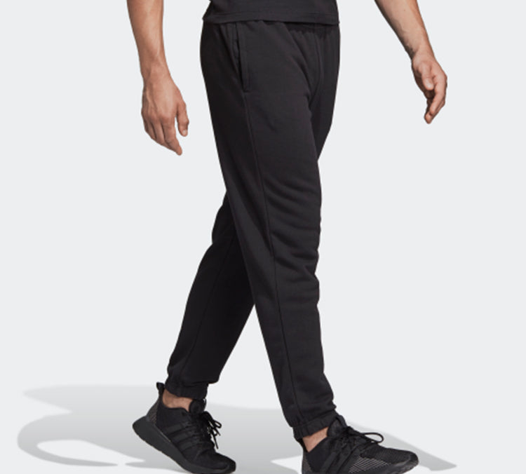 adidas neo Essentials Linear Tapered Logo Knit Long Pants Black DQ3081