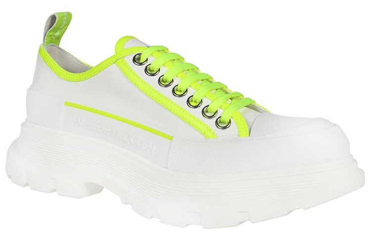 (WMNS) Alexander McQueen Tread Slick Neon Low Top Platform Sneakers 'White Solar Green' 657578W4L3P9230