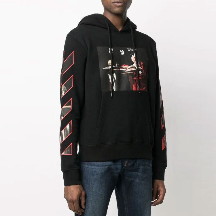 Off-White FW21 Logo Pattern Printing Pullover Ordinary Version Black OMBB037F21FLE0081025