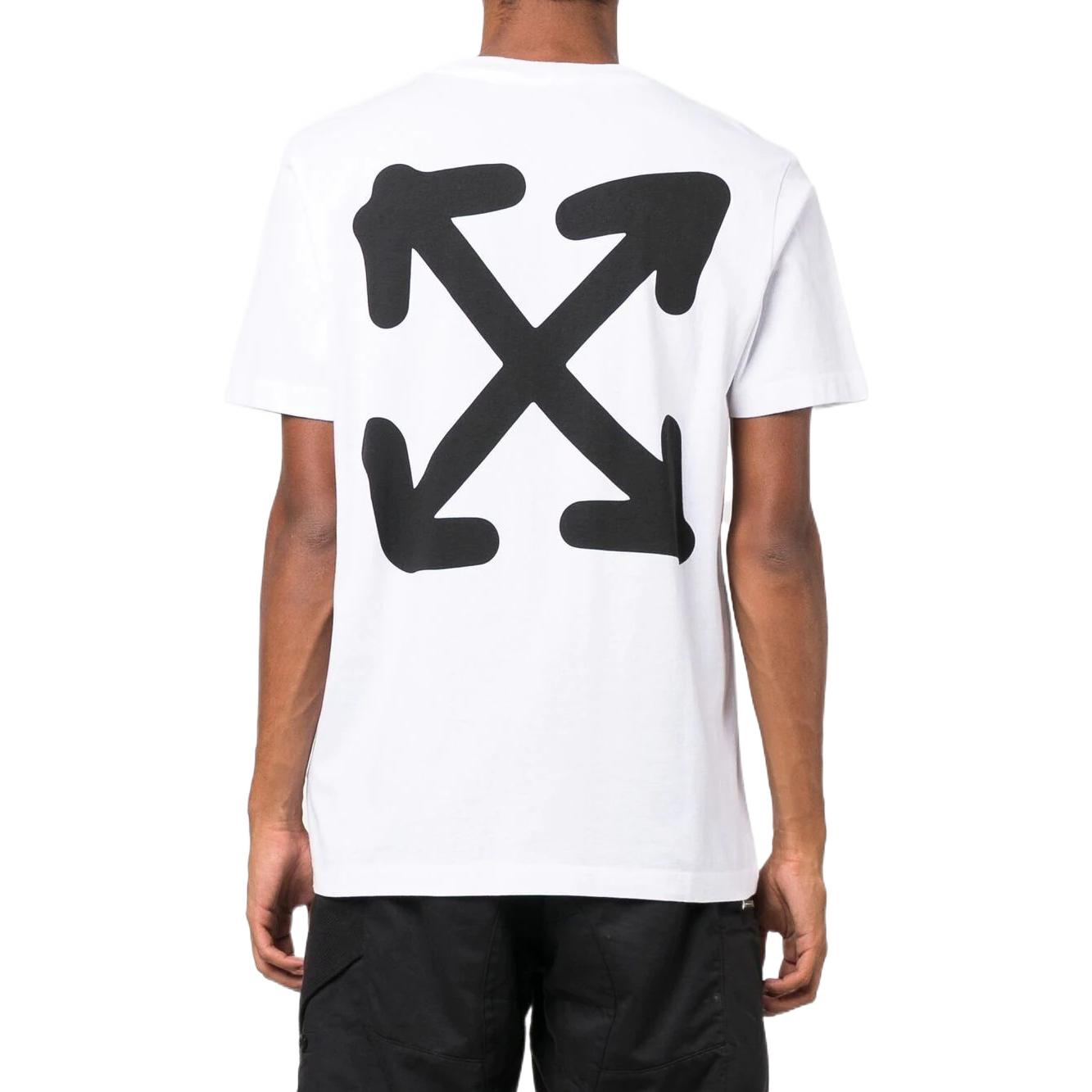 Men's Off-White FW22 Pattern Printing Round Neck Pullover Short Sleeve Version White T-Shirt OMAA027F22JER0100110