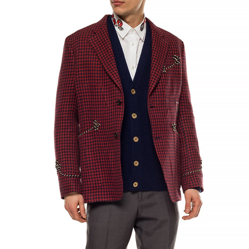 Men's Gucci Logo Knit Cardigan Navy Blue 597731-XKA4K-4912