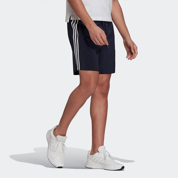 Men's adidas Aeroready Essentials Embroidered Side Stripe Straight Sports Shorts Blue GL0023